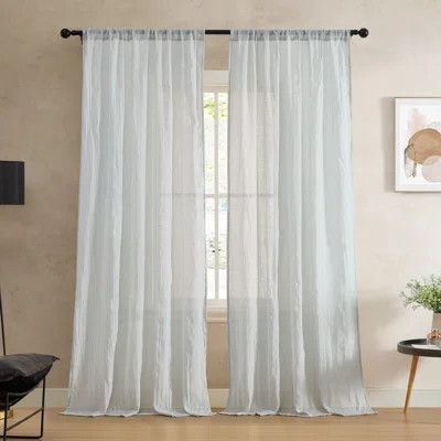 Solid Semi-Sheer Curtain Panels | Wayfair North America