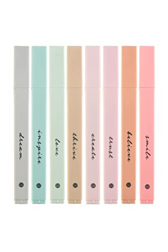 DIVERSEBEE Bible Highlighters with Soft Chisel Tip, 8 Pack Assorted Colors Pens No Bleed, Quick Dry, Cute Aesthetic Markers, Bible Study Journaling Supplies and Accessories (Boho) | Amazon (US)