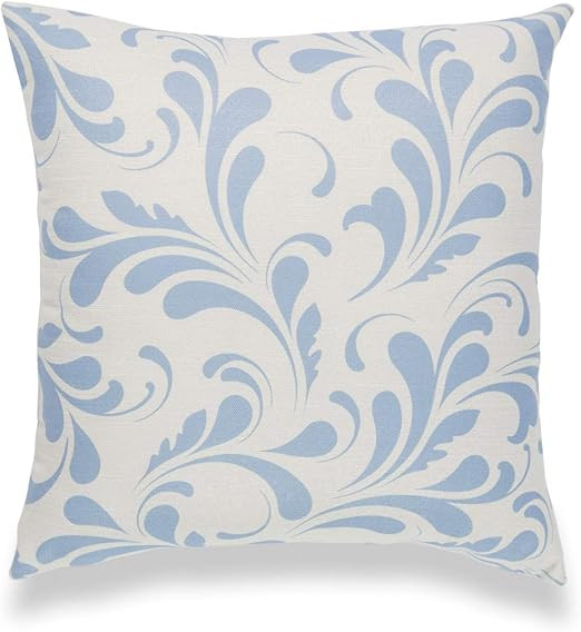 Hofdeco Coastal Decorative Throw Pillow Cover ONLY, for Couch, Sofa, Bed, Sky Blue Floral, 18"x18... | Amazon (US)