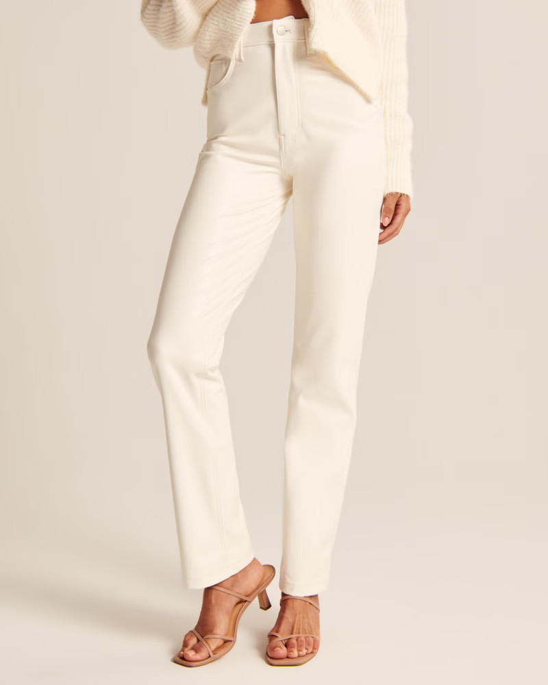 Vegan Leather 90s Straight Pants | Abercrombie & Fitch (US)
