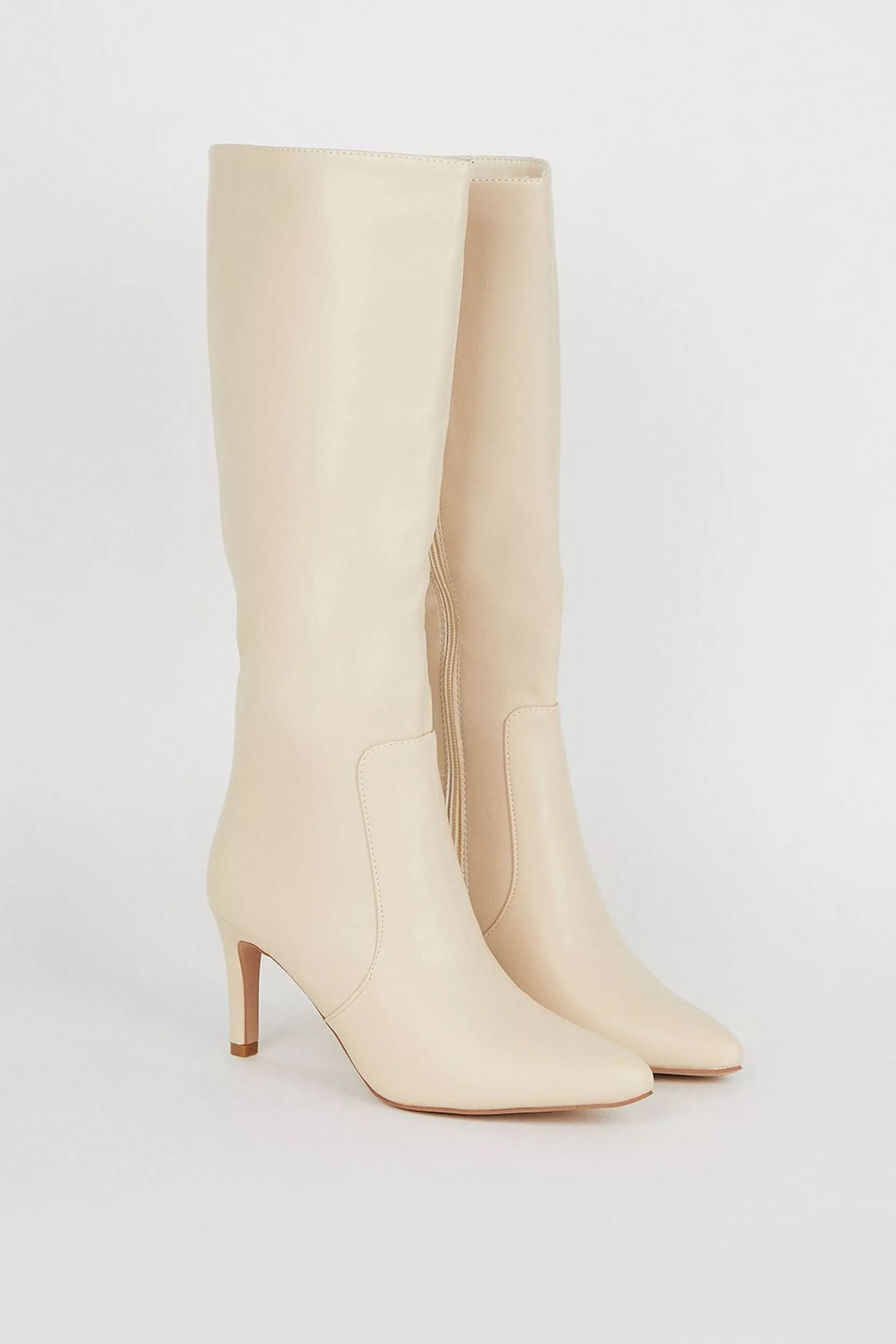 Boots | Holland Medium Heel Stiletto Heel Pointed Knee Boots | Wallis | Wallis UK