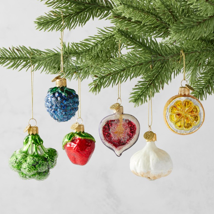 Fruits & Veggies Ornaments, Set of 6 | Williams-Sonoma