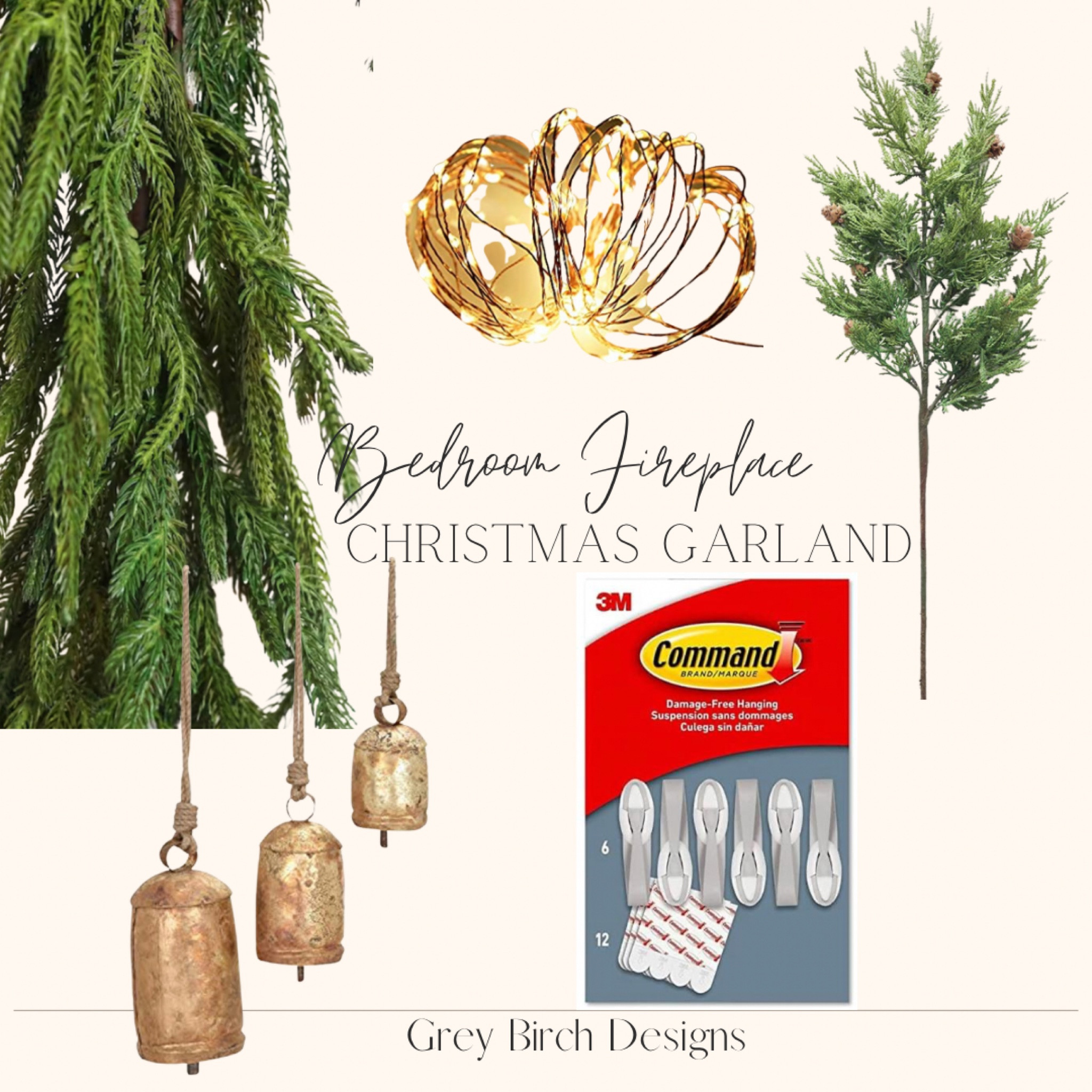 Bedroom fireplace Christmas Garland mantle supplies 

#LTKHoliday #LTKhome #LTKSeasonal
