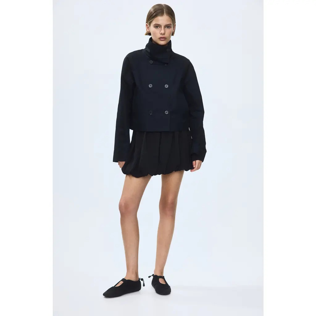 H&M Short Trench Coat in Dark Gray at Nordstrom, Size Medium | Nordstrom
