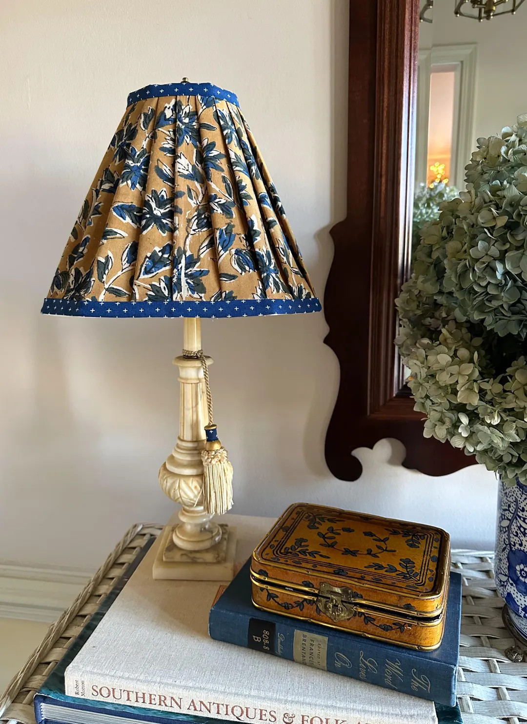 Antique Marble Lamp & Handmade Pleated Lampshade - Etsy | Etsy (US)