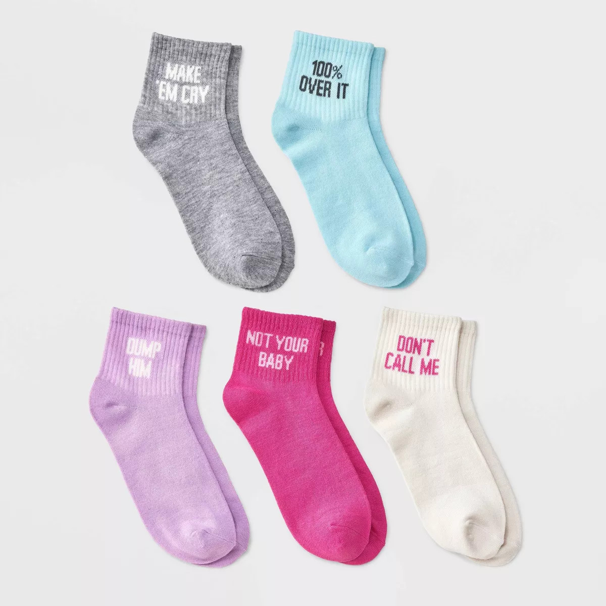 Women's Valentine's Day Ribbed 5pk Ankle Socks - 4-10 | Target