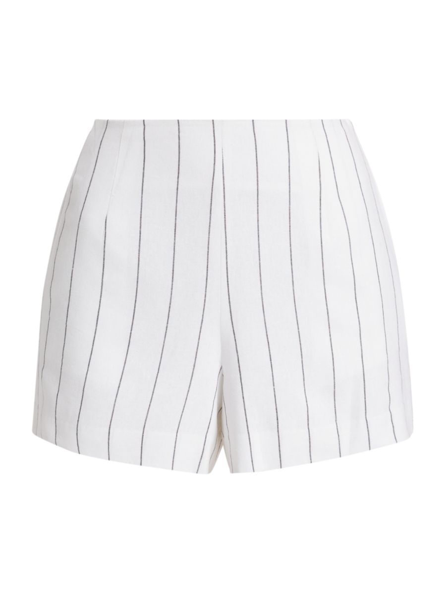 Pinstripe Cotton & Linen-Blend Shorts | Saks Fifth Avenue