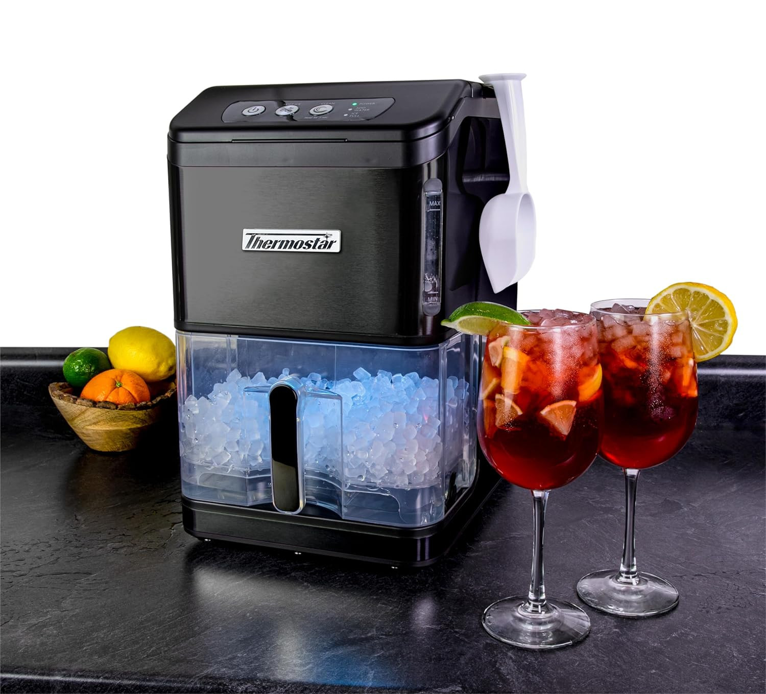 Igloo Thermostar 40-Pound Nugget Ice Maker with Auto-Clean and LED Panel, Ice Scoop, Black Stainl... | Amazon (US)