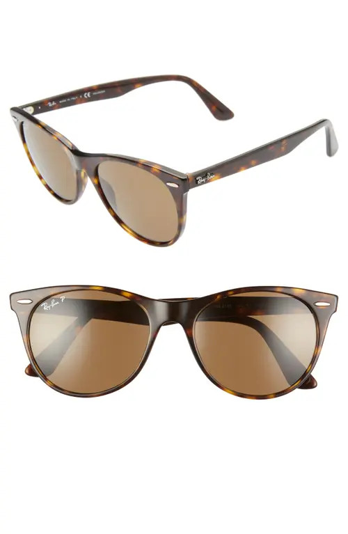 Ray-Ban Wayfarer II 55mm Sunglasses in Striped Havana Solid at Nordstrom | Nordstrom