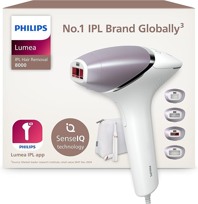 Philips Lumea 8000 Series IPL Hair Removal Device - Laser Hair Removal Alternative, SenseIQ Techn... | Amazon (UK)