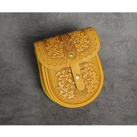 Yellow Embossed Leather Mini Purse Small Shoulder Bag | Etsy (US)