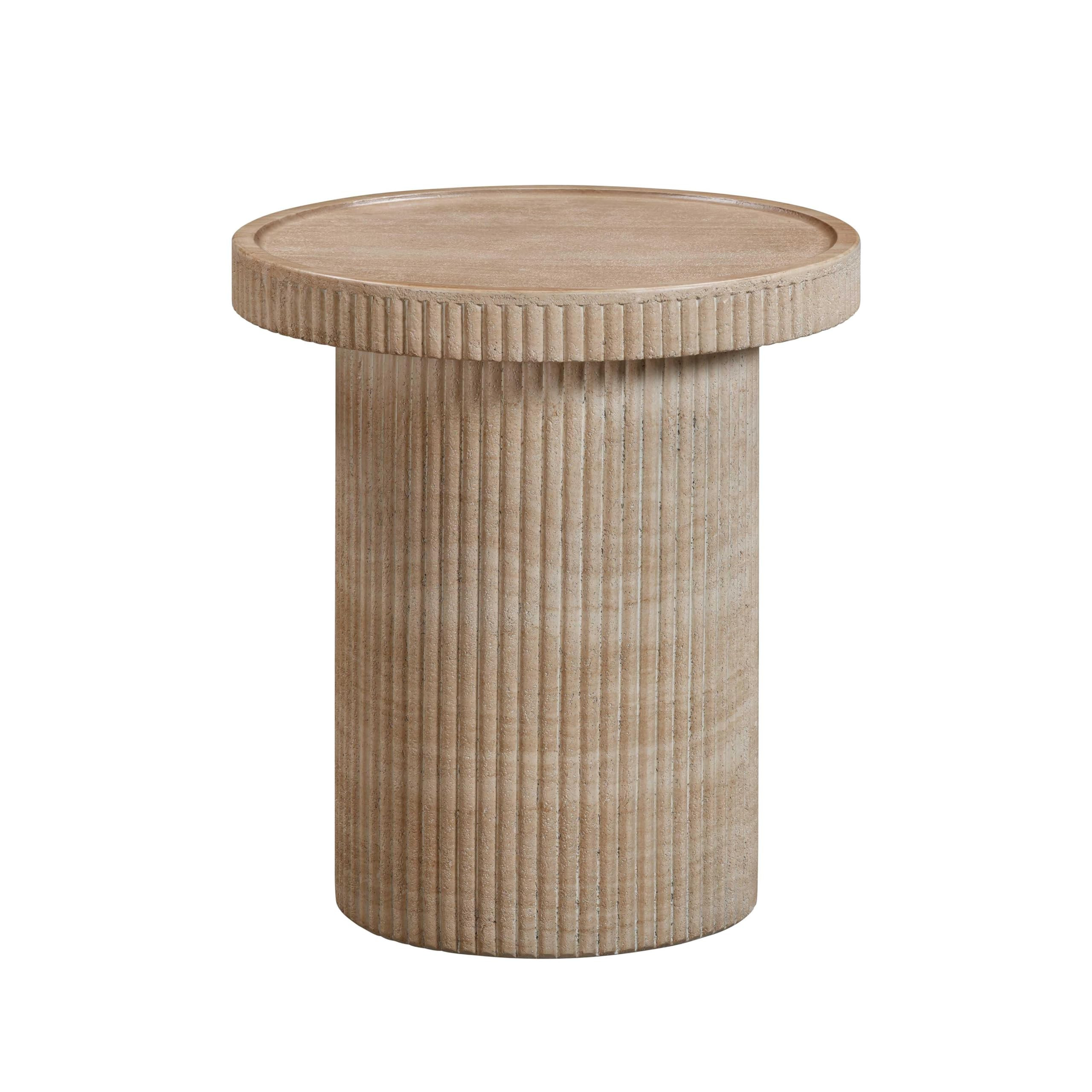 Tov Furniture Darcy Faux Travertine Concrete Side Table | Amazon (US)