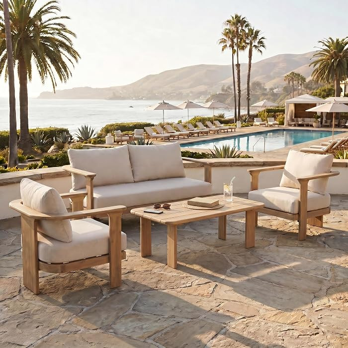 Christopher Knight Home Kera 4-Seater Patio Furniture Set with Removable Cushion, 4 Piece Outdoor... | Amazon (US)