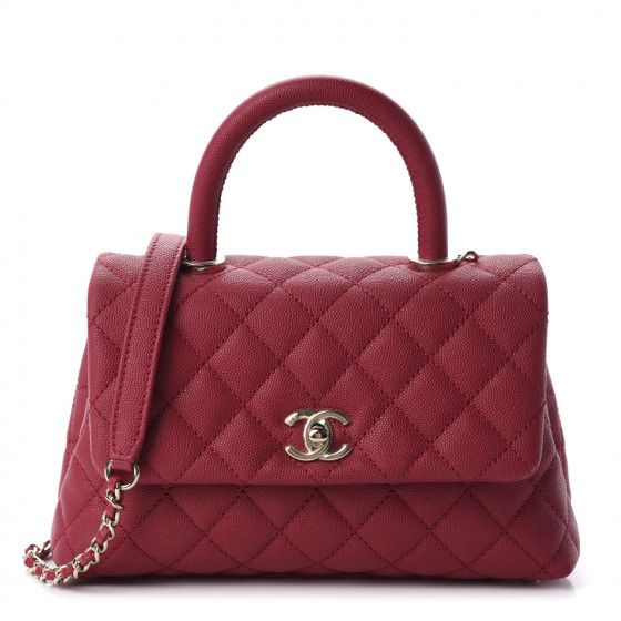 Caviar Quilted Mini Coco Handle Flap Fuchsia | FASHIONPHILE (US)