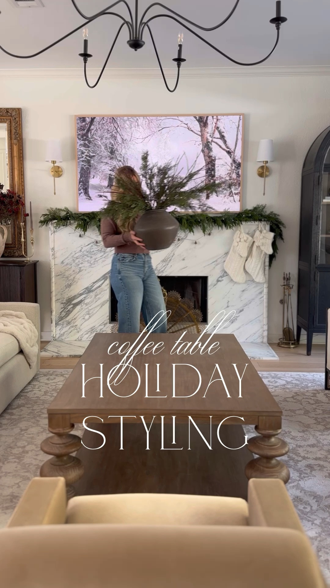 Holiday coffee table styling! I love this gorgeous stem combo — (4) 25” and (3) 30”, and new gold footed bowl! Just a few simple and elegant holiday touches 🥰

#LTKStyleTip #LTKHome #LTKHoliday