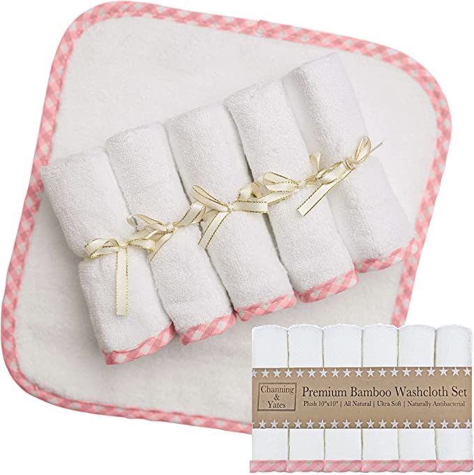 Channing & Yates - Premium Baby Washcloths - (6-Pack) Organic Bamboo Wash Cloths 2X Thicker & Sof... | Amazon (US)