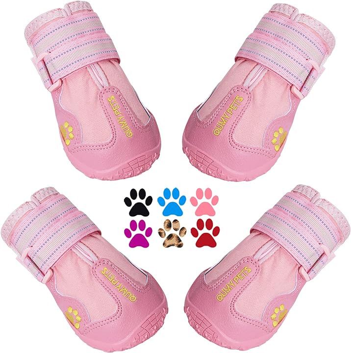 QUMY Dog Shoes for Large Dogs, Medium Dog Boots & Paw Protectors for Winter Snowy Day, Summer Hot... | Amazon (US)
