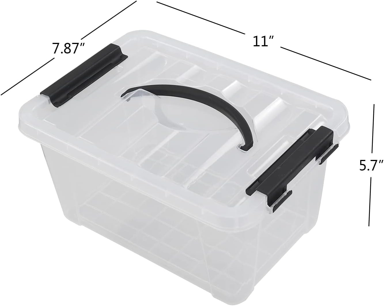 Jandson 6 Pack Small Plastic Storage Bin with Lid, 6 Quart Latching Storage Box, Clear | Amazon (US)