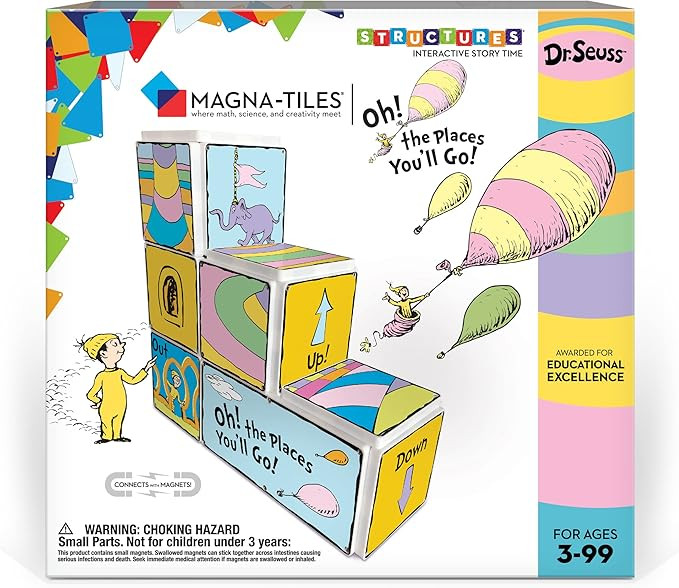 Dr. Seuss Oh! The Places You'll Go! Magna-Tiles Structure Set, Original Magnetic Building Tiles M... | Amazon (US)