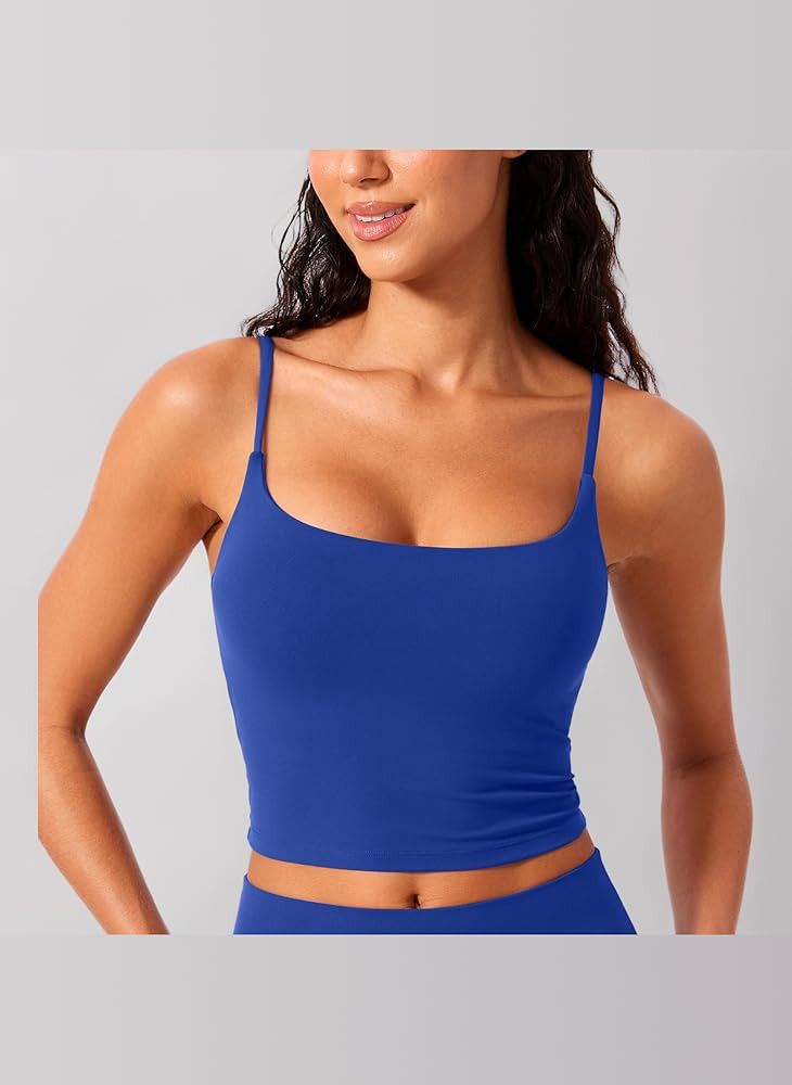 CRZ YOGA Butterlift Women's Scoop Neck Longline Sports Bra - U Back Adjustable Straps Workout Yog... | Amazon (UK)