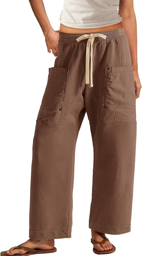 Panadila Women Wide Leg Pants Drawstring Barrel Sweatpants Baggy Cargo Pants Lounge Trousers with... | Amazon (US)
