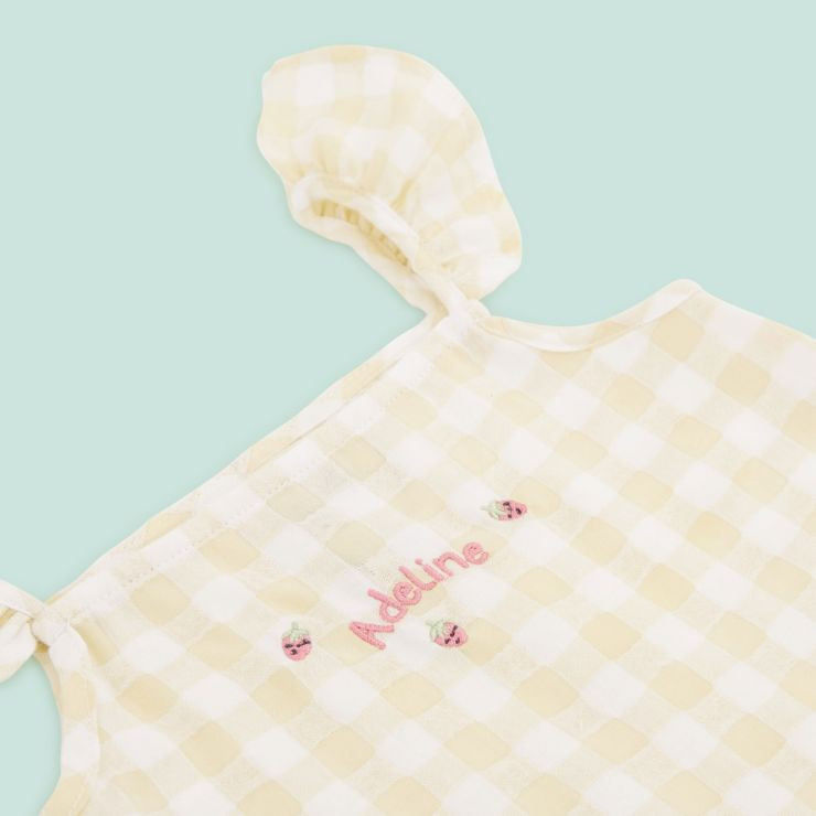 Personalised Cream and Yellow Plaid Romper by VIGNETTE | My 1st Years (Global)