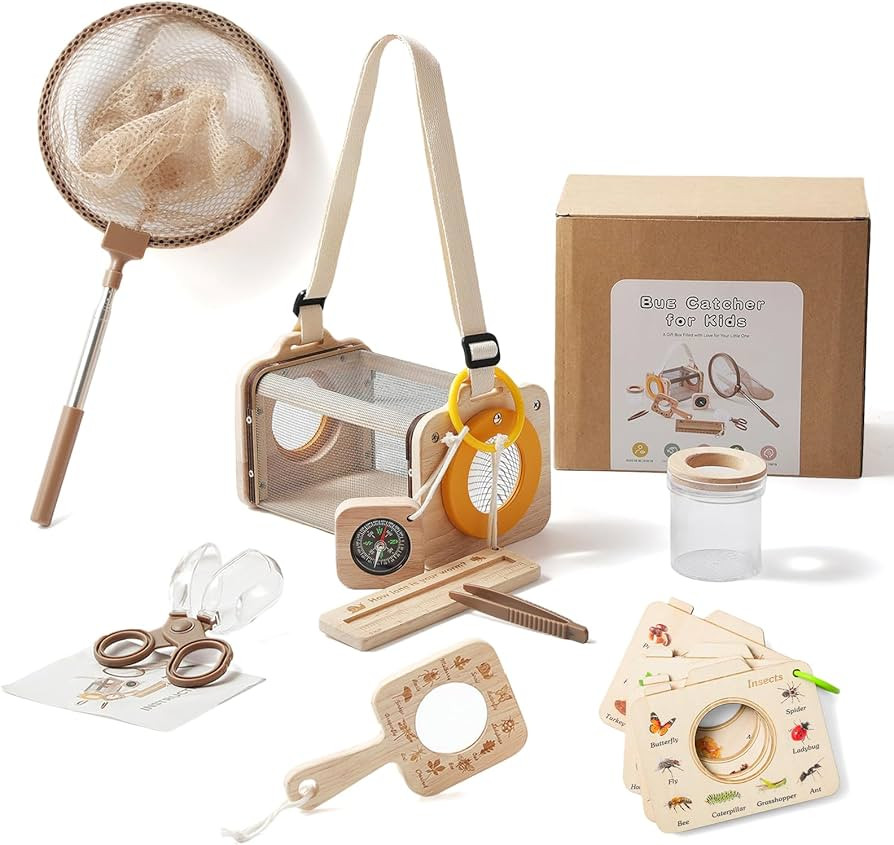 Bug Catcher Kit for Kids Explorer Kit, 10PCS Outdoor Bug Catching Kit with Magnifying Glass & Net... | Amazon (US)