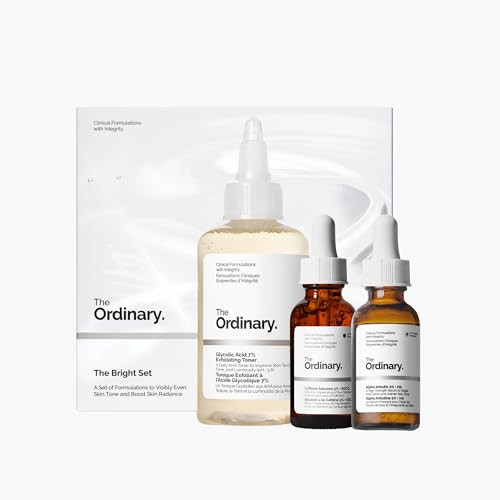 The Ordinary The Bright Set, 3-Step Regimen for Radiant, Even Skin Tone with Glycolic Acid 7% Exfoliating Toner, Alpha Arbutin 2% + HA, and Caffeine Solution 5% + EGCG | Skin Care Set | Amazon (US)