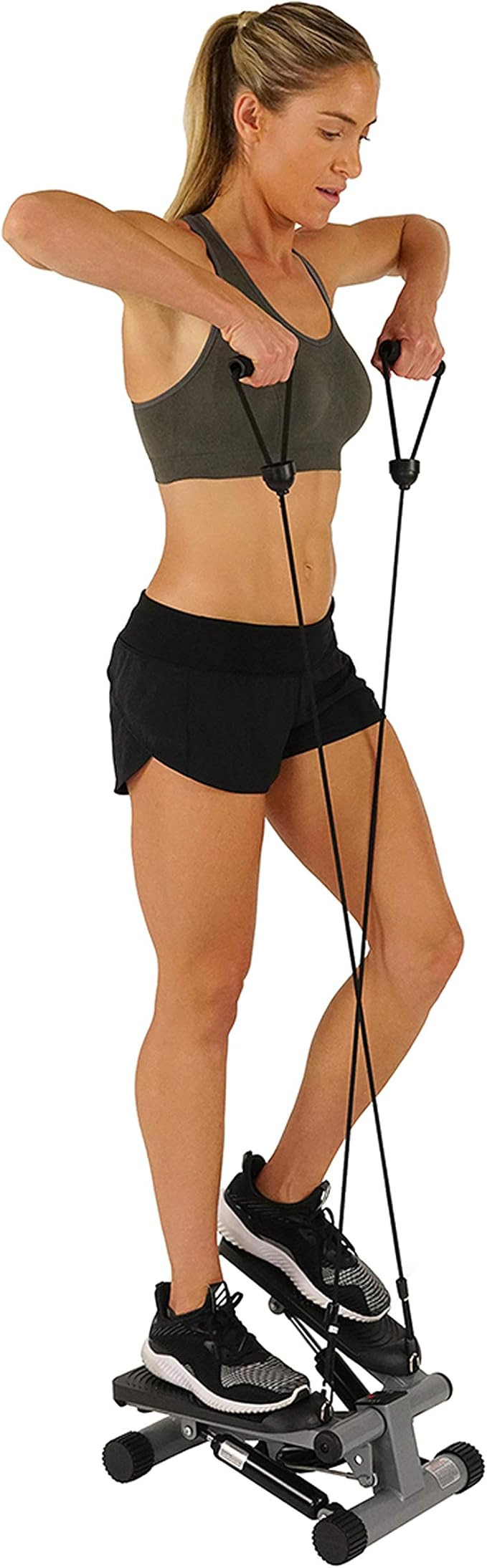 Sunny Health & Fitness Mini Stepper with Resistance Bands, Black | Amazon (US)