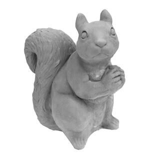 Cast Stone Sitting Squirrel Garden Statue Antique Gray-GNSQST-AG - The Home Depot | The Home Depot