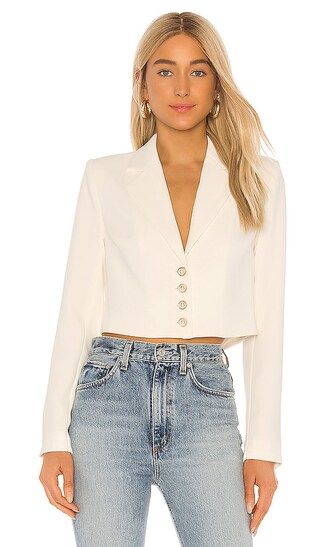 Lovers + Friends Honey Cropped Blazer in Snow White from Revolve.com | Revolve Clothing (Global)