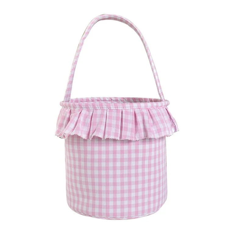 Mecorevxz Easter Plaid Fabric Polyester Basket Easter Party Decoration Storage Candy Gift Basket,... | Walmart (US)