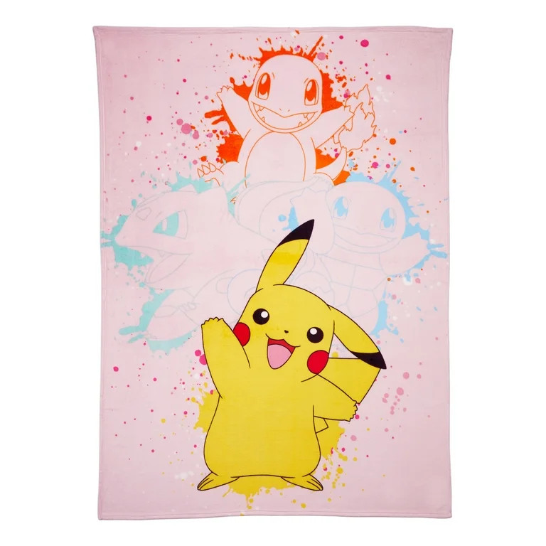 Pokemon Kids Plush Blanket, Twin/Full Size 62"x90", Pink - Walmart.com | Walmart (US)
