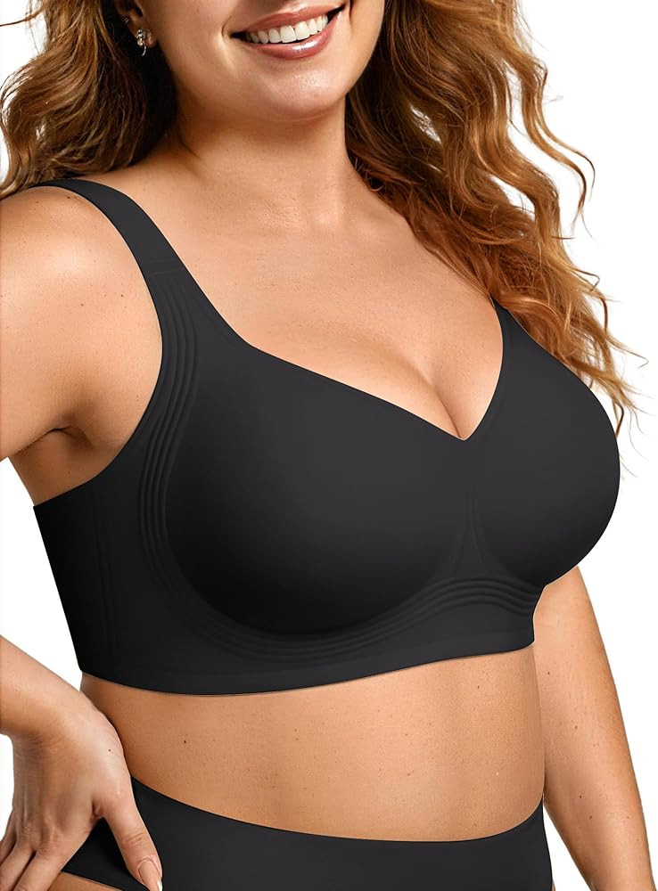 OEAK Womens Wireless Jelly Bra Plus Size Supportive Seamless Bras Full Coverage Push Up Comfortab... | Amazon (US)