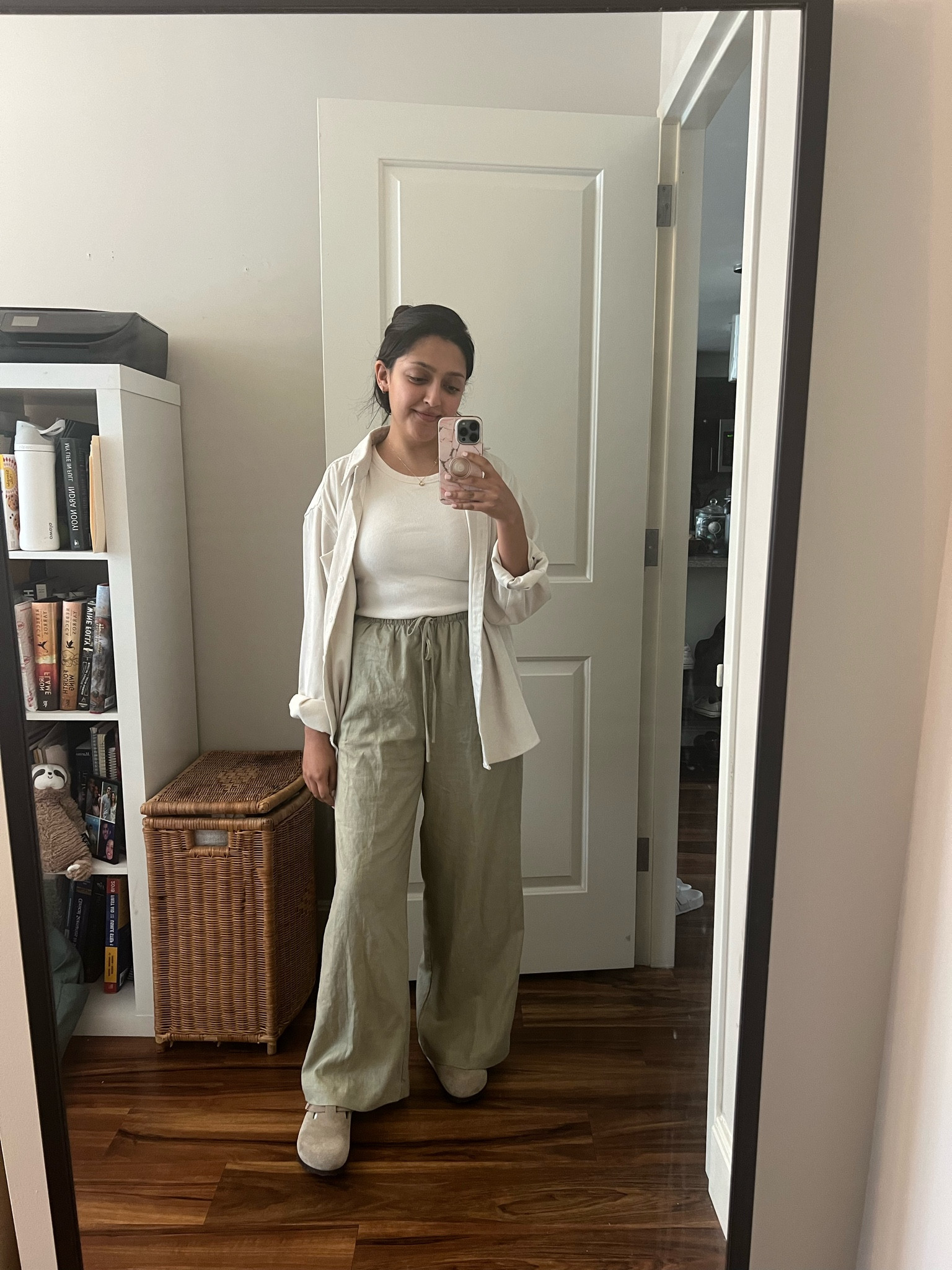 Uniqlo tank in white and cotton on pants in green which seems sold out but other colors available! Disclosures: pants were wayyy too long on my 5’2 self and I needed to get them hemmed. 

#LTKFallSale #LTKSeasonal #LTKFindsUnder100