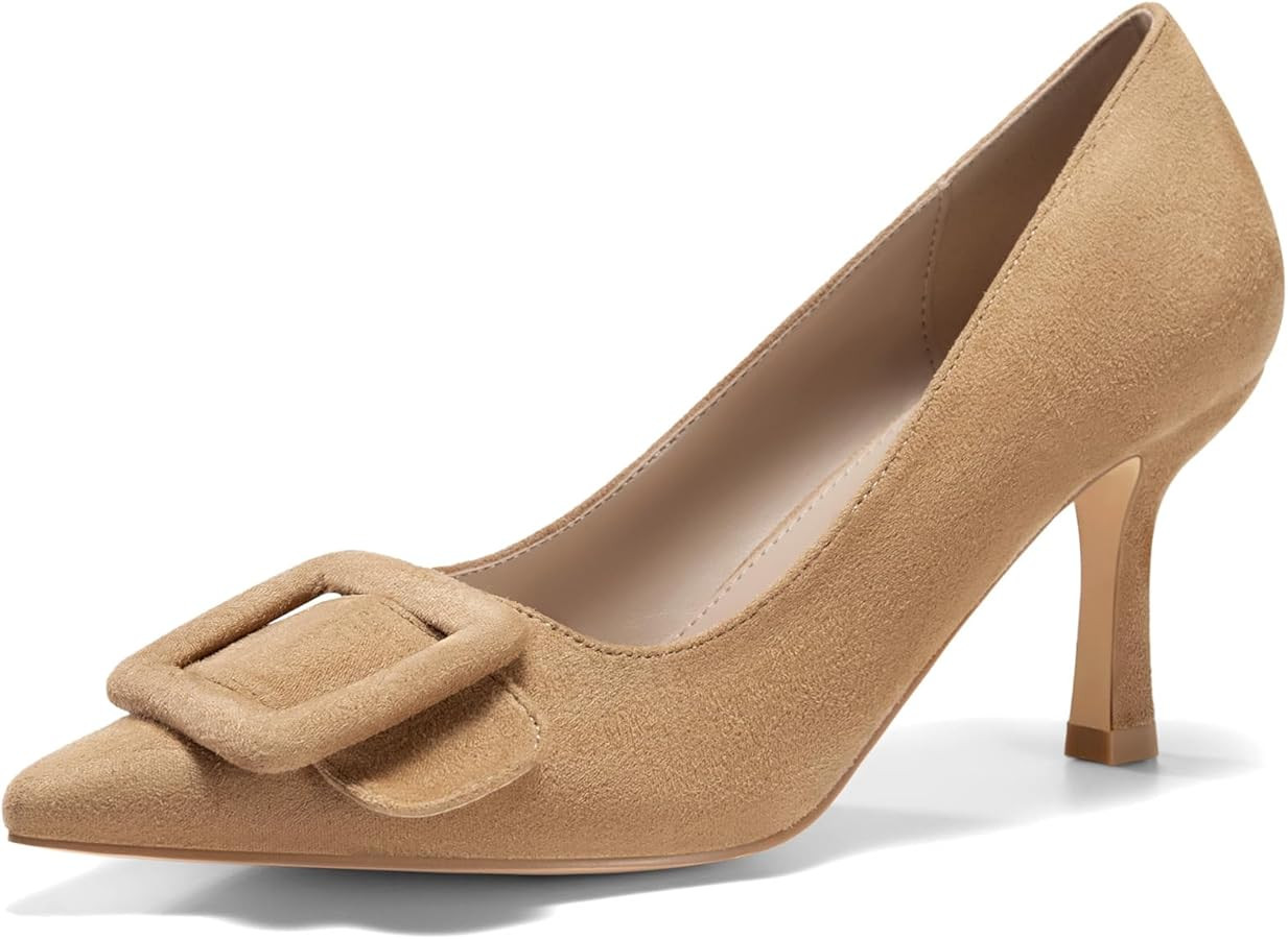 Coutgo Women's Closed Pointed Toe Pumps Stiletto High Heels Wedding Party Dress Shoes | Amazon (US)