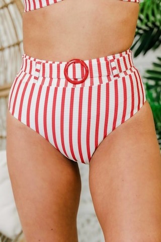 Sea You Later Red Striped Swimsuit Bottom | The Pink Lily Boutique