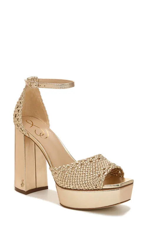 Sam Edelman Nattie Platform Sandal in Gold Leaf at Nordstrom, Size 6 | Nordstrom