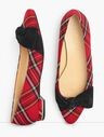 Edison Bow Detail Flats - Tartan | Talbots