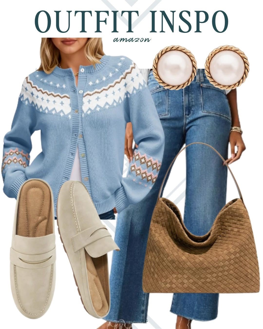 This fair isle sweater is darling 💙 

 #LTKootd #LTKFindsUnder50
