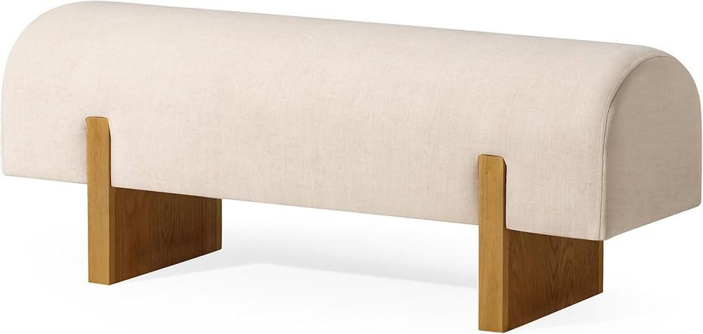 Maven Lane Juno Modern Wooden Upholstered Bench, Padded Seat for Kitchin Dining Room Table, Entry... | Amazon (US)