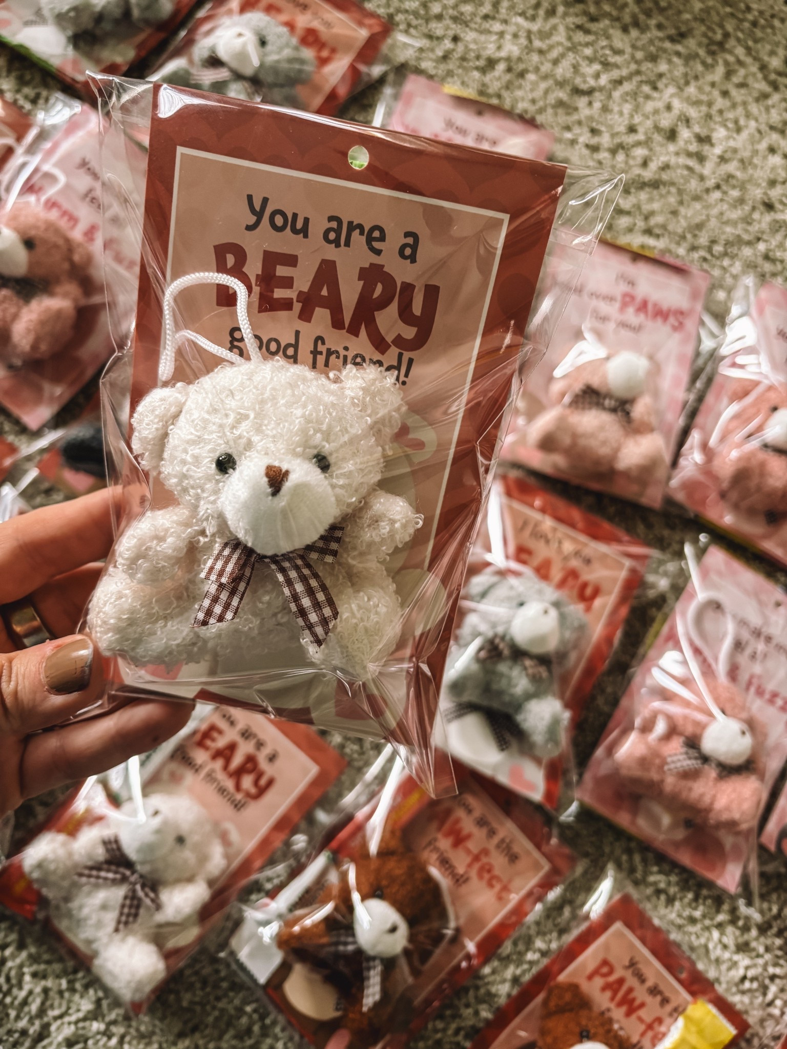 Bear valentines. So cute. Came with the card, bear and little bag to put them in  

#LTKValentine