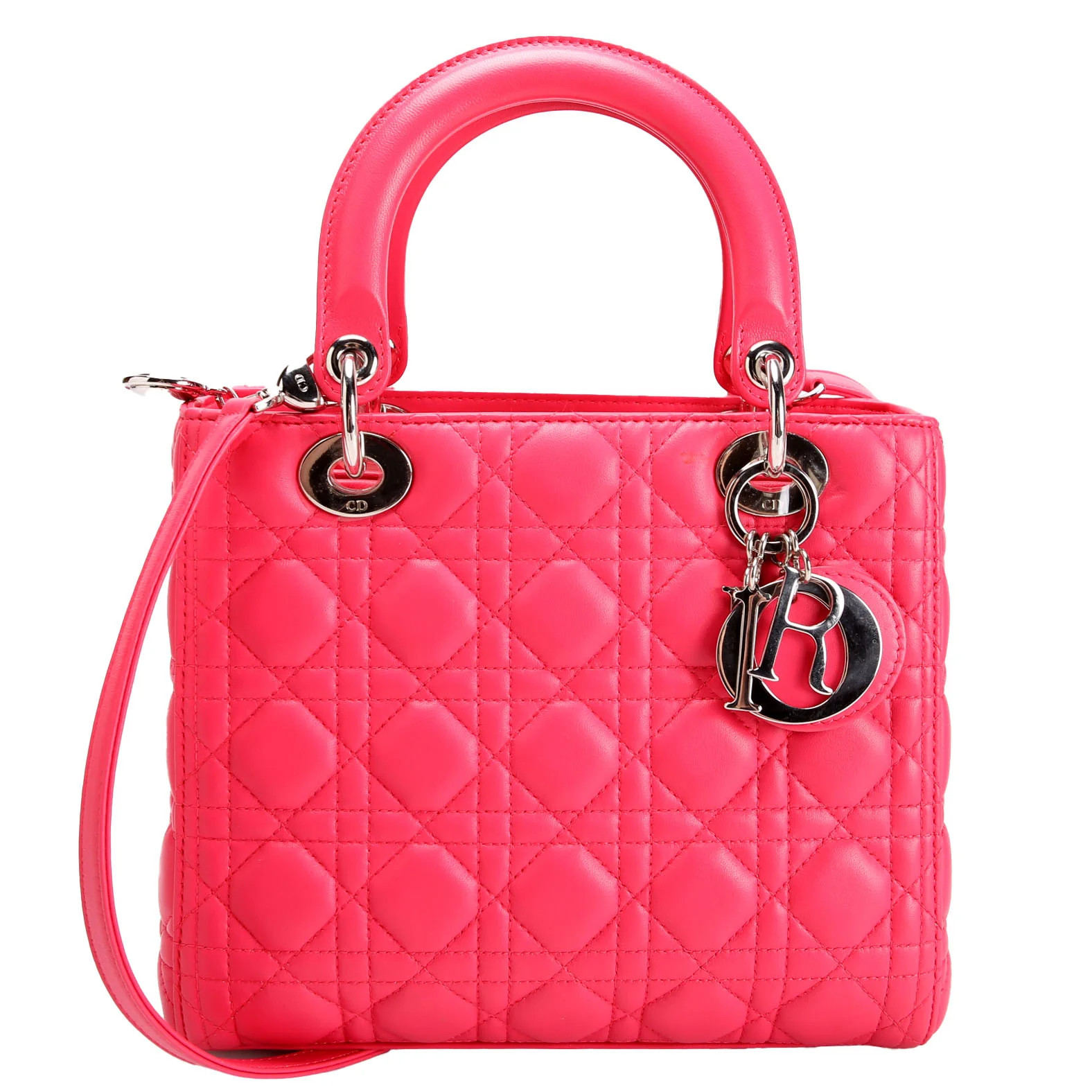 Lady Dior Medium Lambskin Pink | Keeks Designer Handbags