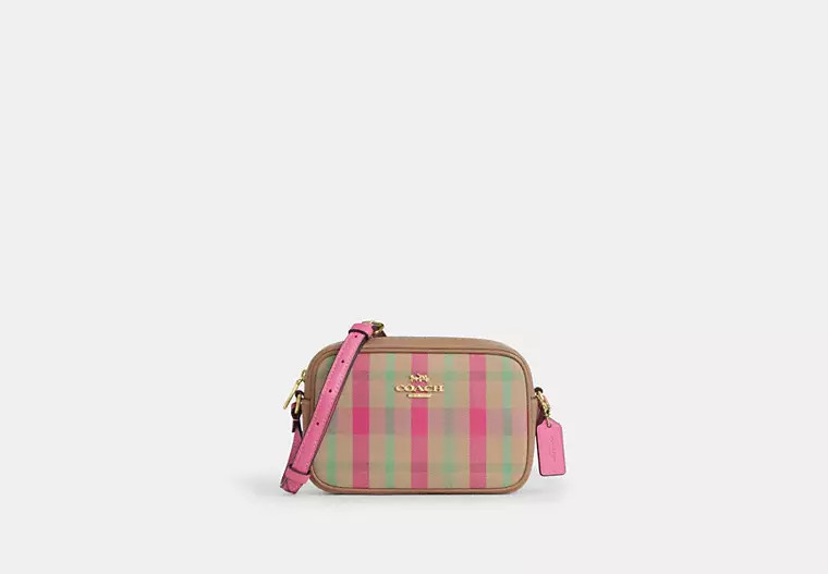 Mini Jamie Camera Bag With Plaid Print | Coach Outlet US