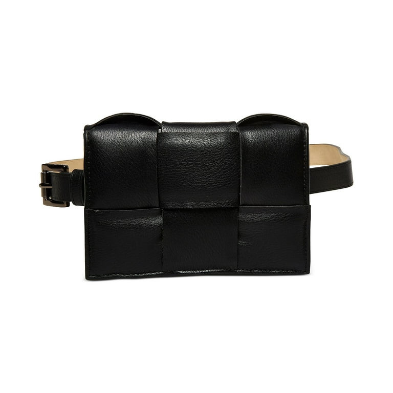 Women’s Oversized Woven Belt Bag, Black - Walmart.com | Walmart (US)