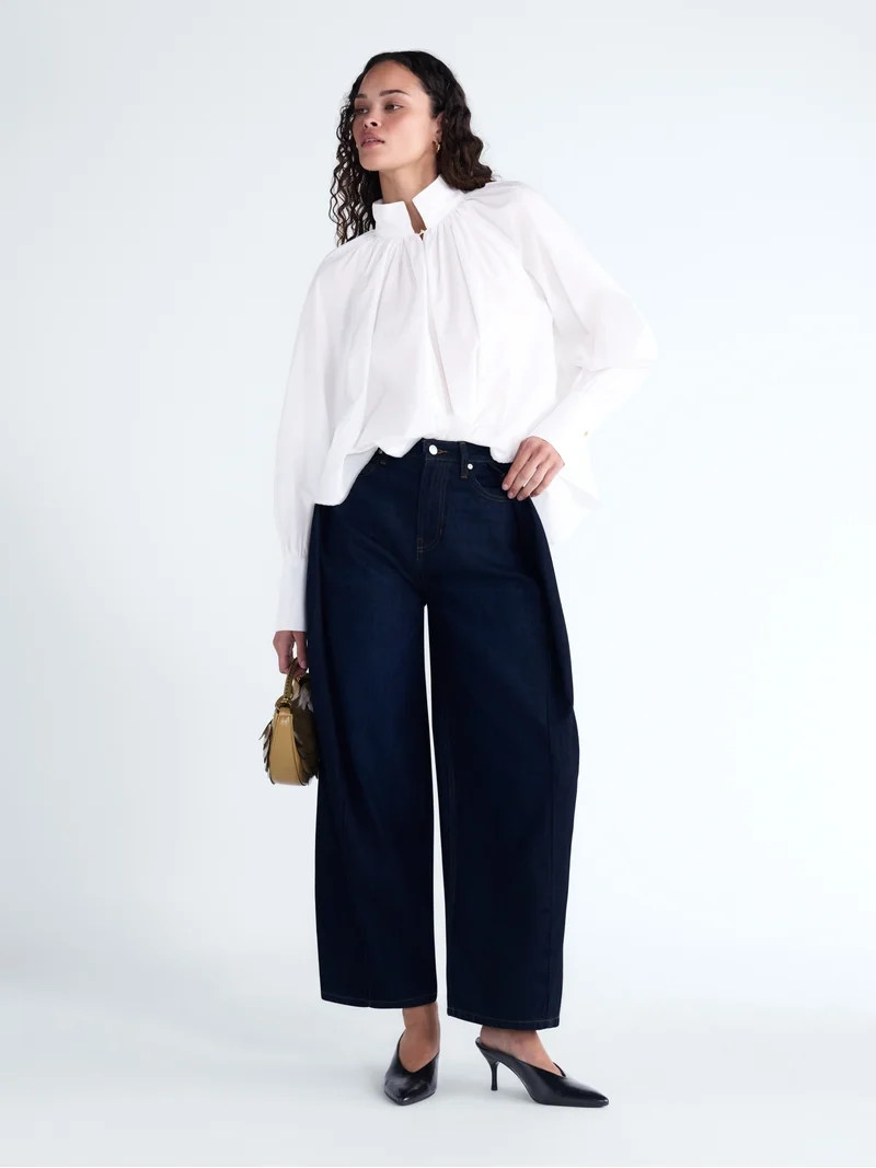 Scoop Women's and Women's Plus Deep Pleated Wide Leg Jean, Sizes 0-28W | Walmart (US)