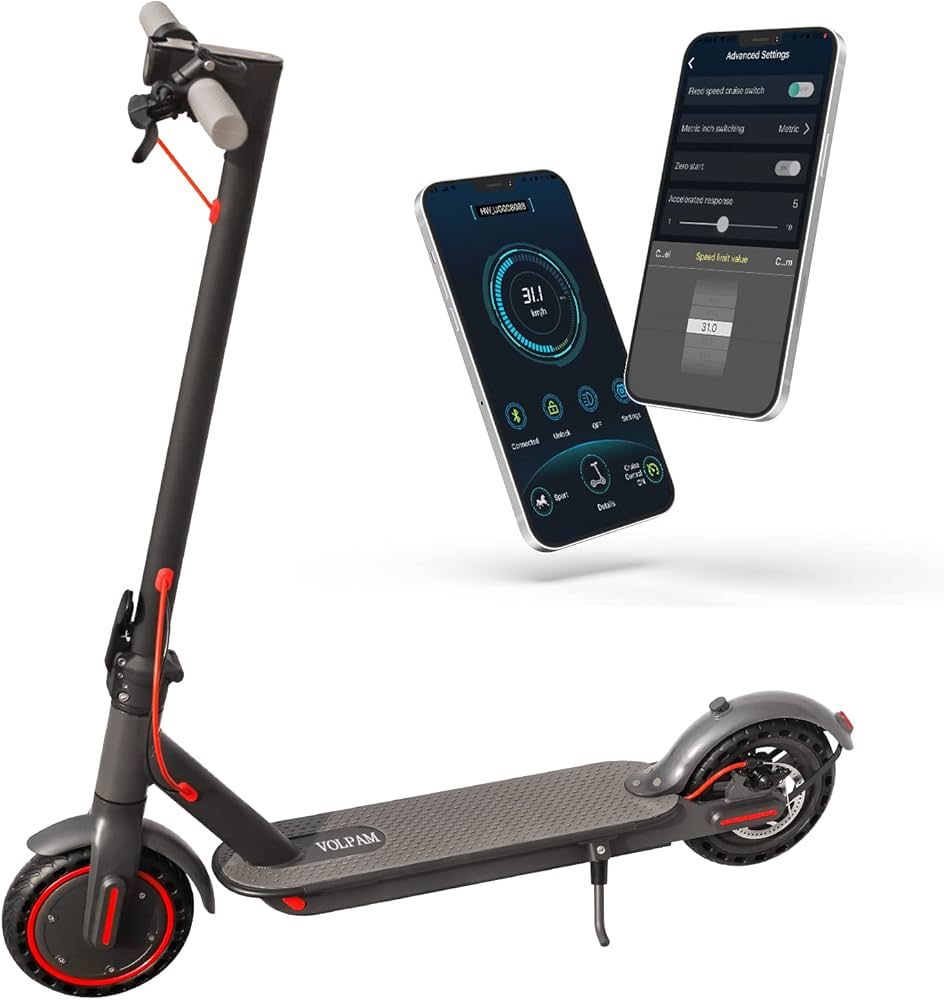 VOLPAM SP06 Electric Scooter, 8.5" Solid Tires, 19 Mph Top Speed, Up to 19 Miles Long-Range, Port... | Amazon (US)