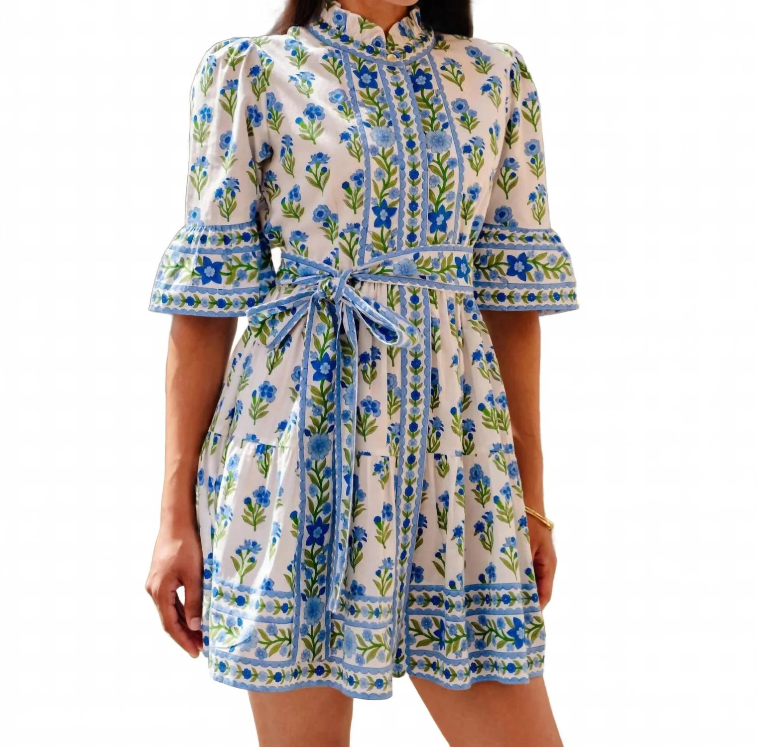 Gemma Mini Dress In Lapis Meadow | Shop Simon