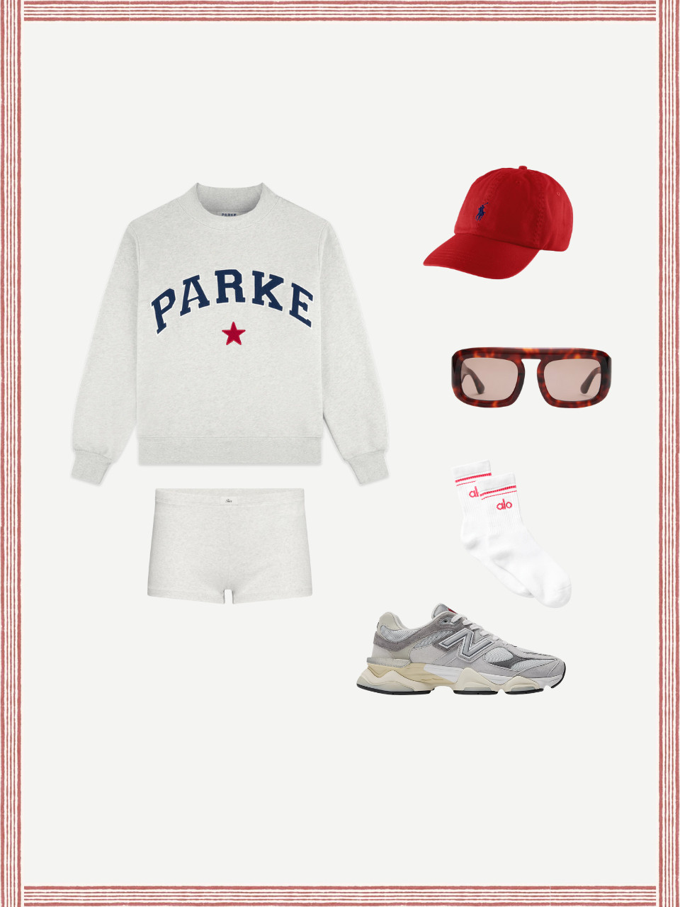 Low-key festive + ultra comfy 🇺🇸 A cozy girl Fourth of July fit you’ll actually want to wear all day. This grey-on-grey combo is to die for and it’s paired with my favorite sneakers + red pops for that patriotic touch. Everything’s linked for you to copy the whole look 💌 #LTKfit #LTKholiday #fourthofjulyoutfit #comfycute #athleisurestyle 

 #LTKSeasonal #LTKFindsUnder100 #LTKStyleTip