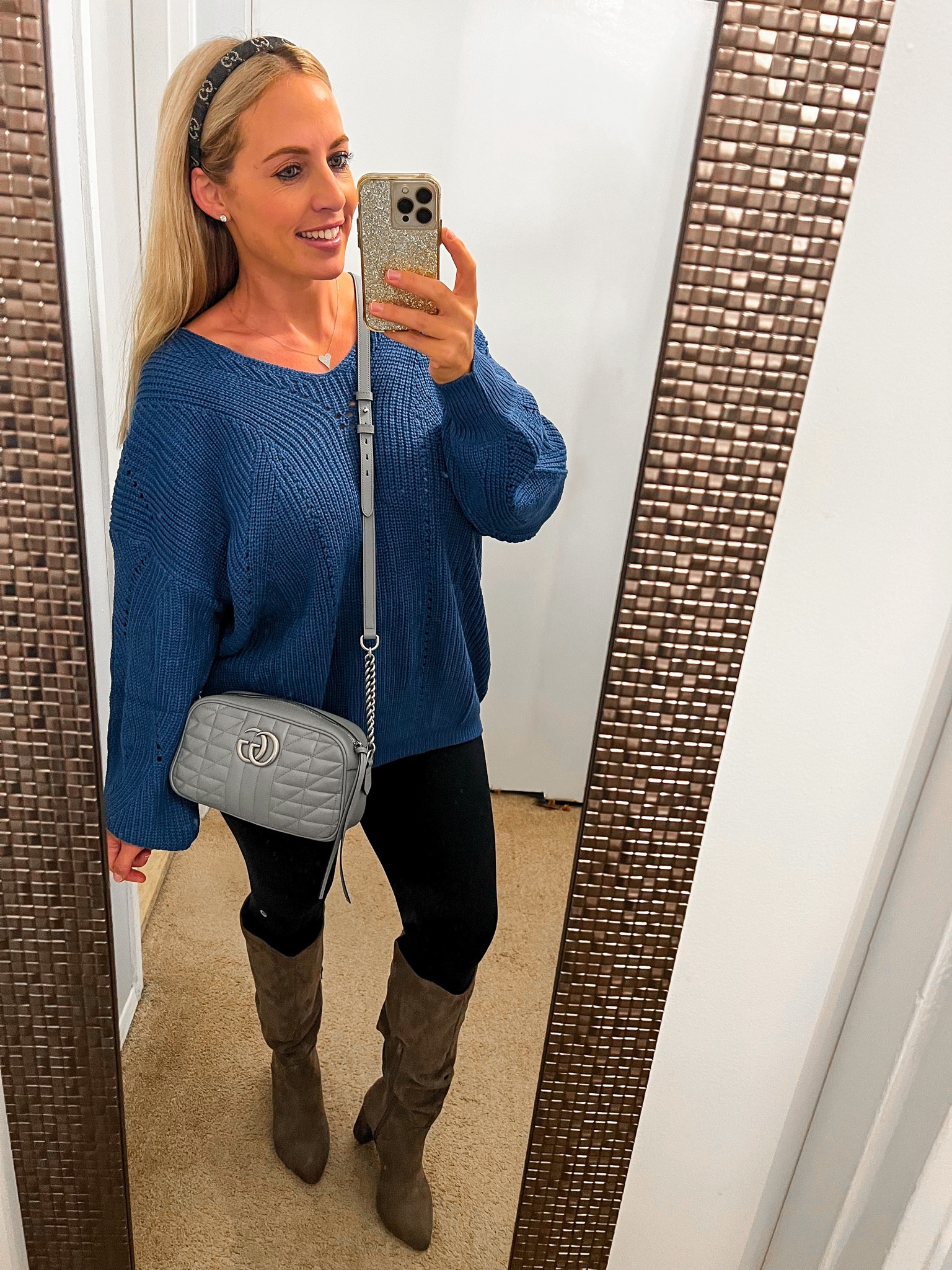Fall outfit. Date night. Sweater. Boots. Gucci 

#LTKshoecrush #LTKitbag #LTKSeasonal